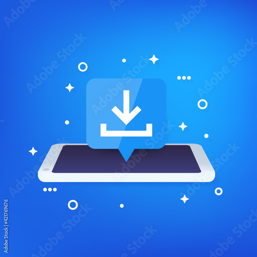 download app icon with a smart phone