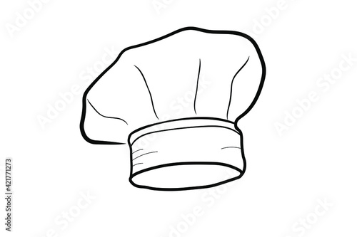 Professional Chef Hat Isolated on Chef'S Hat's simple line 