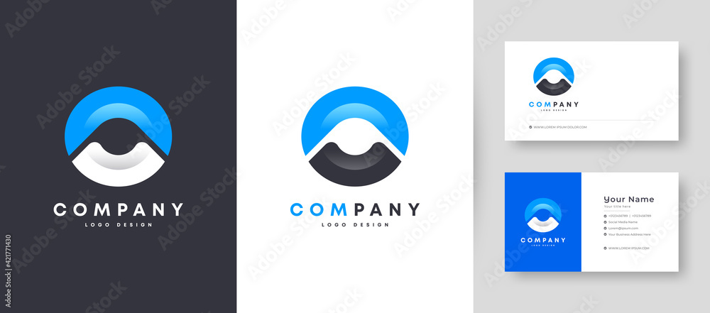 Flat minimal Crown Initial O Logo With Premium Business Card Design ...