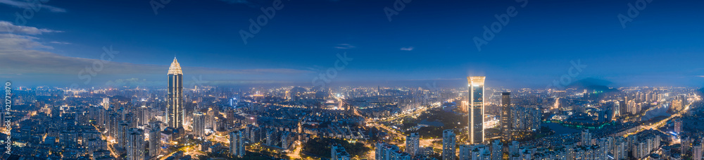 Night view of Wenzhou City, Zhejiang Province, China