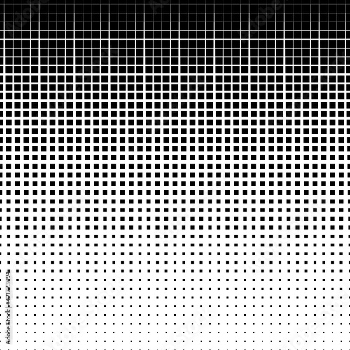 Abstract halftone dotted background. Monochrome pattern with square. Vector modern futuristic texture for posters, sites, business cards, postcards, interior design, labels and stickers.