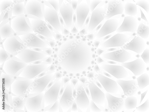 Abstract white vector background with grayscale and radial pattern.