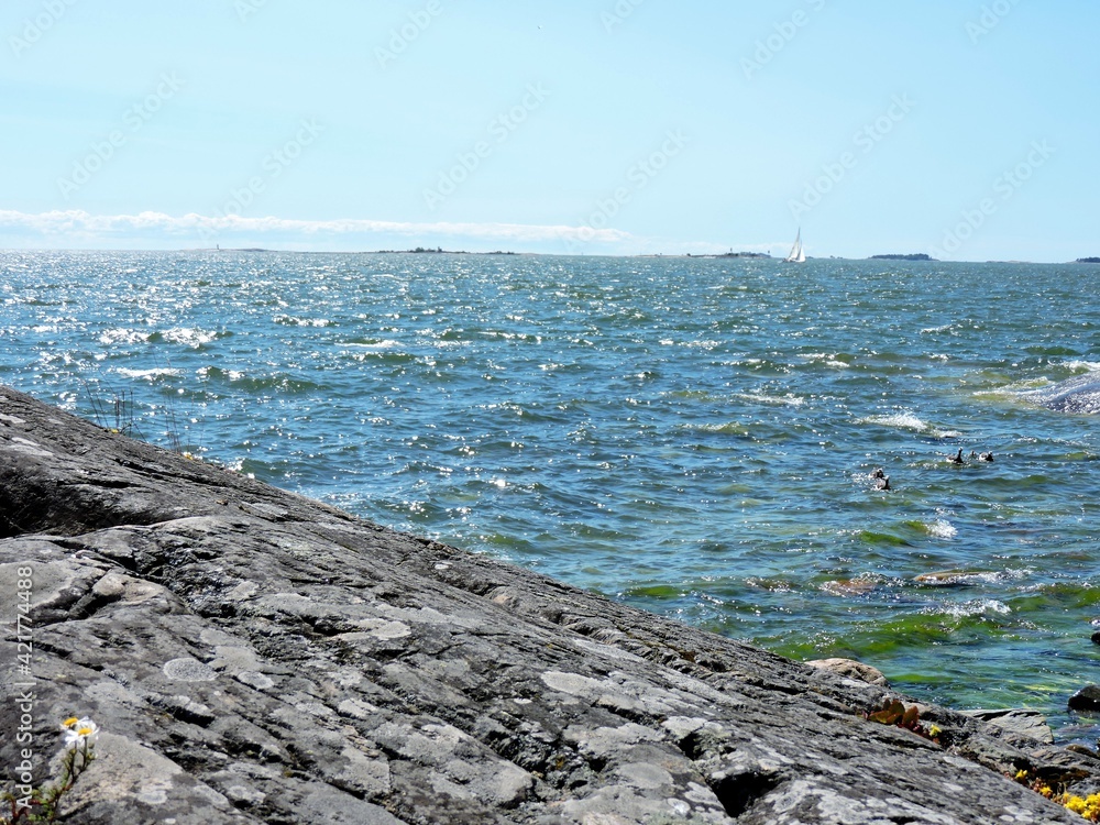 sea and rocks in Finland