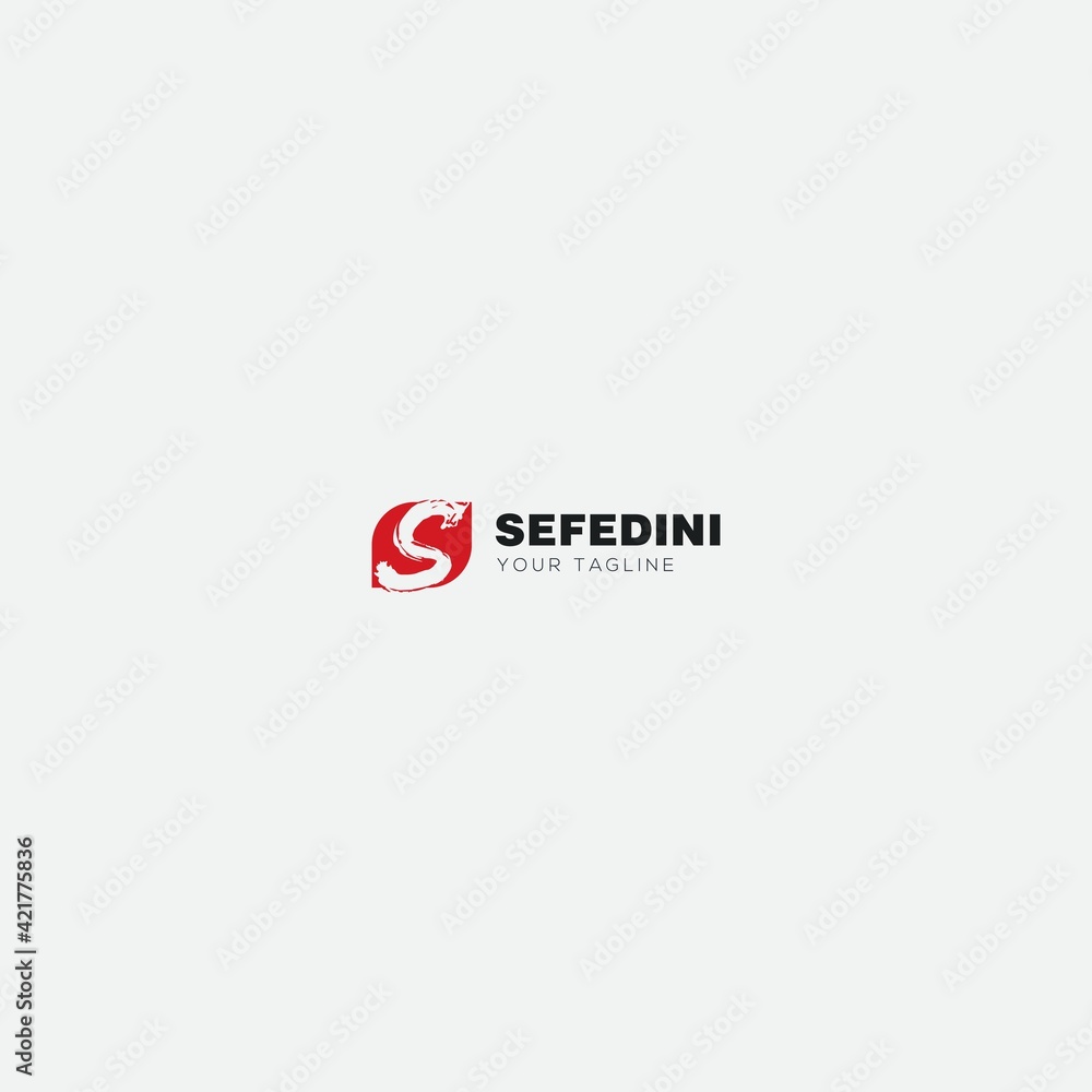 letter S and square logo monogram letter red letter S and square logo monogram letter red