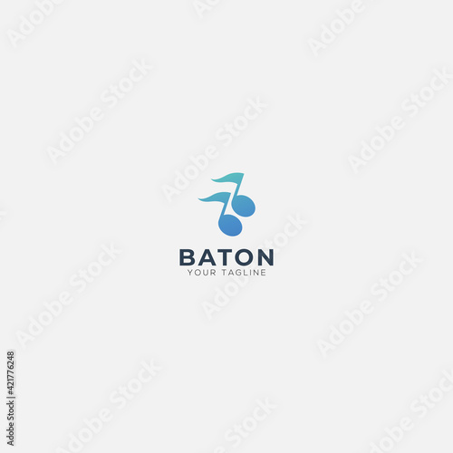 music 2 notes simple logo multimedia industry