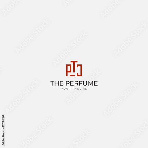 minimalist line perfume logo TPC bootle simple