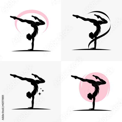 Rhythmic gymnastic sportsmen, sports icons, sports logos