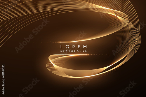 Gold lines background with glow effect