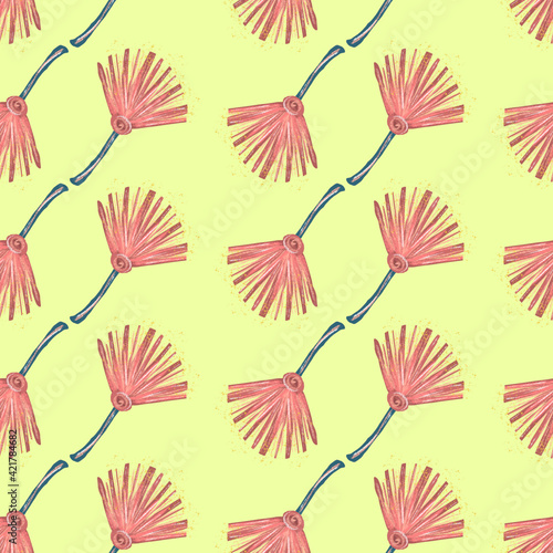 Simple single flower seamless pattern  illustration for printing on textile  fabric  wrapping  packing.