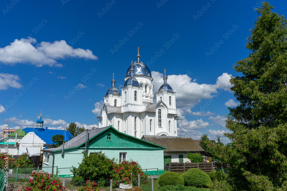 Cathedral of New Martyrs and Confessors of the Russian Church - Orthodox Cathedral in the city of Dyatlovo built in the Russian-Byzantine style, Belarus Cathedral of New Martyrs and Confessors of the Russian Church - Orthodox Cathedral in the city of Dyatlovo built in the Russian-Byzantine style, Belarus