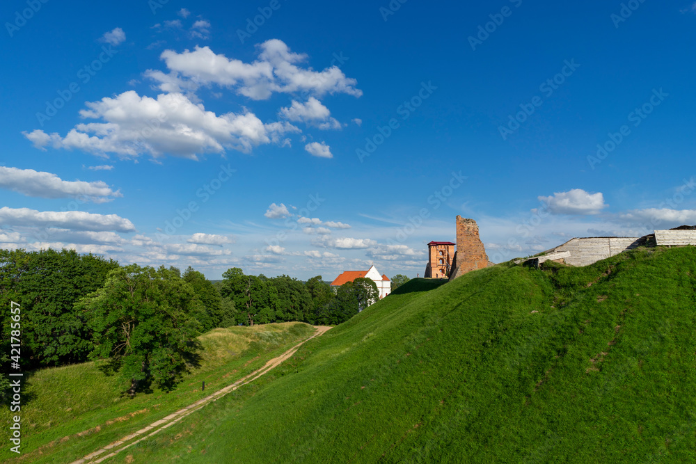 Panorama of the castle in Novogrudok, view from the side of Adam Mitskevich's hill