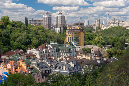 Obraz na płótnie Views of Kozhumyatskaya street in Old Town, Kiev, Ukraine w salonie