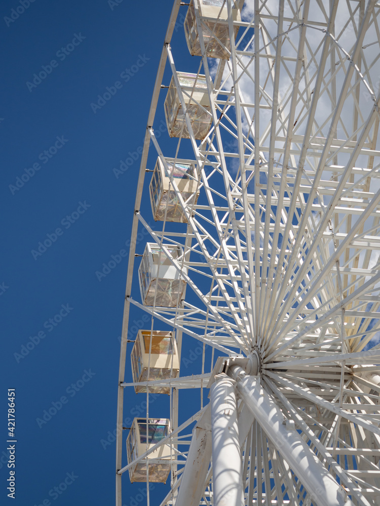 Ferris wheel in the old district Podol in Kiev, Ukraine