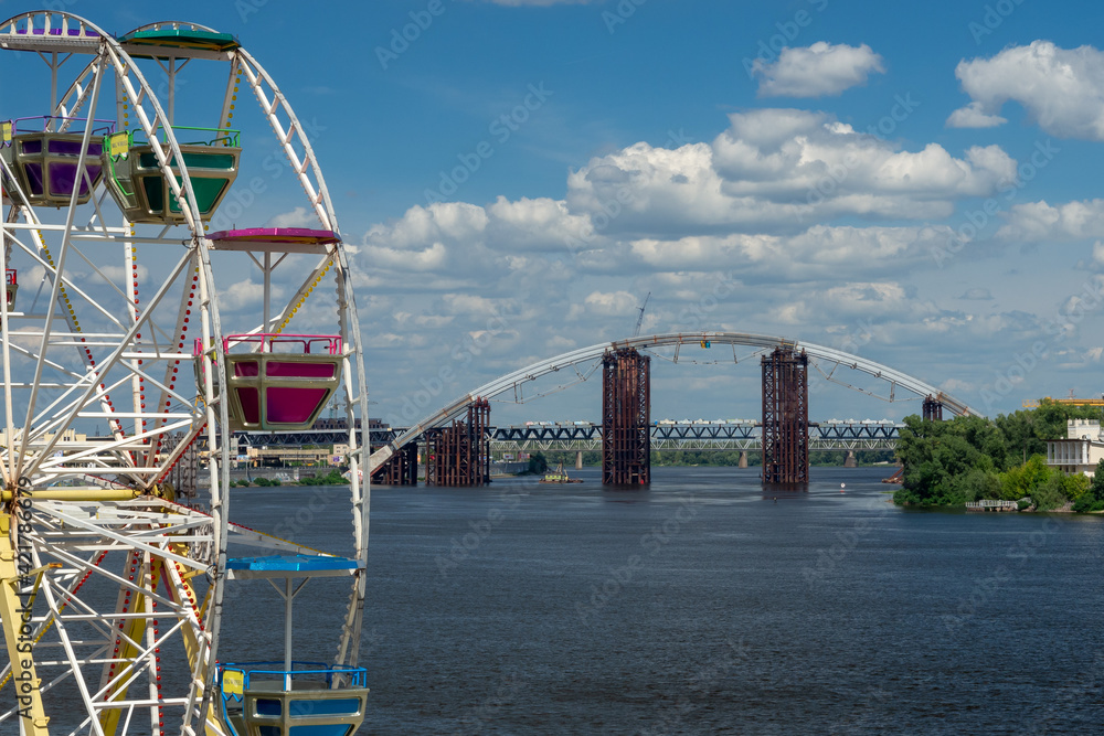 Embankment and Dnieper River in Kiev, Ukraine