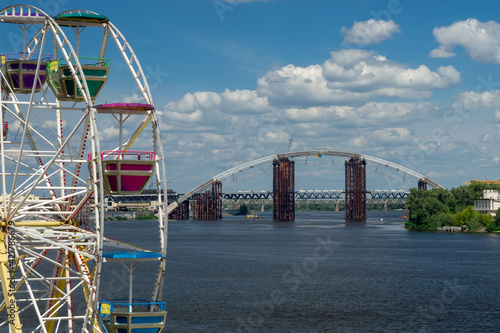 Obraz na płótnie Embankment and Dnieper River in Kiev, Ukraine w salonie