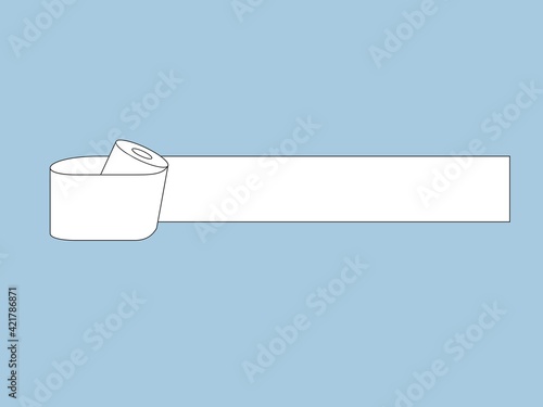 Unwound roll of toilet paper with place for text. Vector illustration