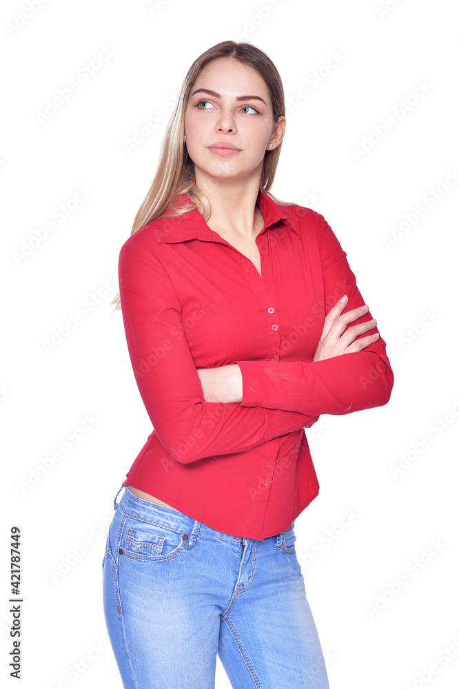 portrait of beautiful woman wearing casual clothing portrait of beautiful woman wearing casual clothing