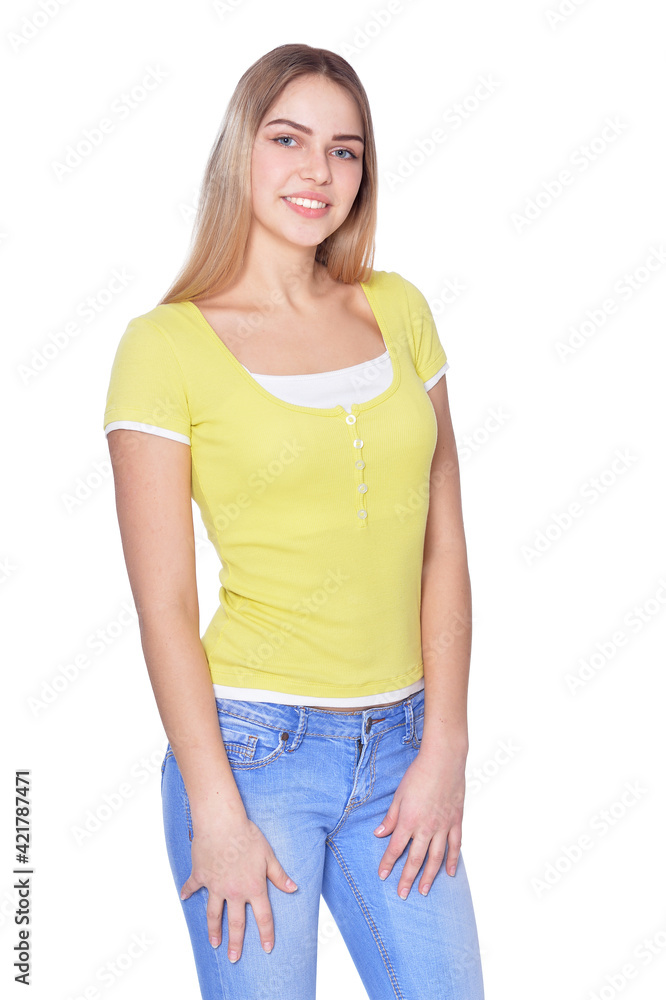 Obraz premium portrait of beautiful woman wearing casual clothing
