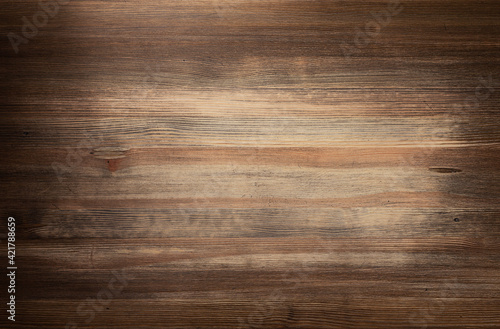 Aged wooden background of table or wall texture. Brown wood tabletop