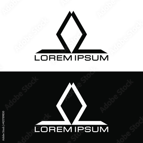 Initial letter double L diamond logo template in flat design monogram illustration