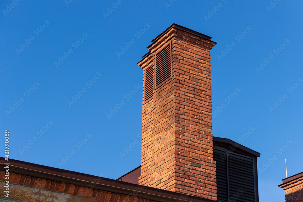 Old chimneys on the roof of a building in St. Petersburg. Old chimneys on the roof of a building in St. Petersburg.