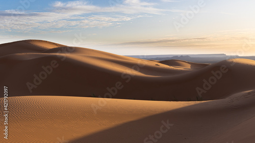 Sonnenuafgang in der Sahara, früher Morgen in der Sahara