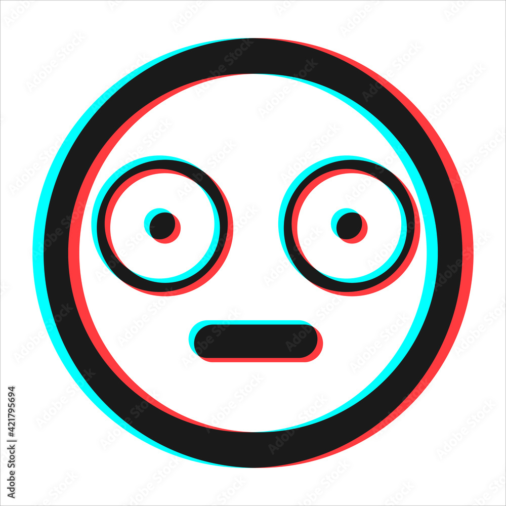 Cartoon smile emoticon symbol, icon in 3d effect with blue and red color Cartoon smile emoticon symbol, icon in 3d effect with blue and red color