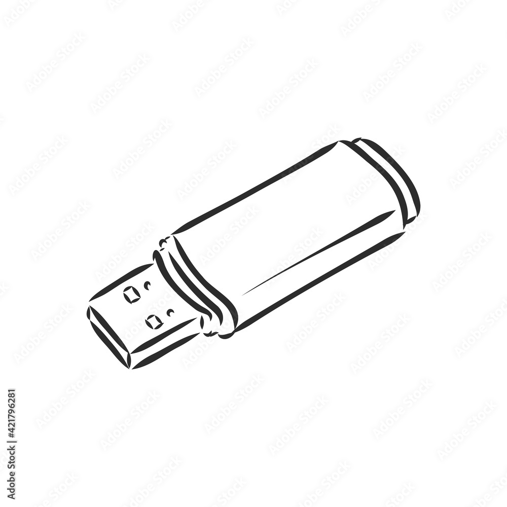 Information resident, flash card usb 2. Vector graphics in doodle style. Hand-drawn by a black line. Isolated image on a white background. Information resident, flash card usb 2. Vector graphics in doodle style. Hand-drawn by a black line. Isolated image on a white background.