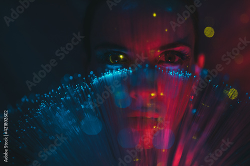 Galaktische Frau im cyber space