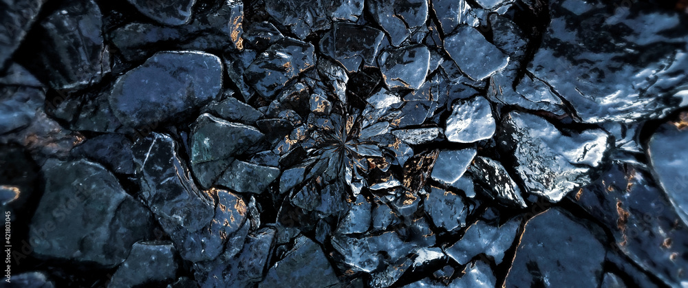 The wet rocks and stone texture pattern background. The wet rocks and stone texture pattern background.