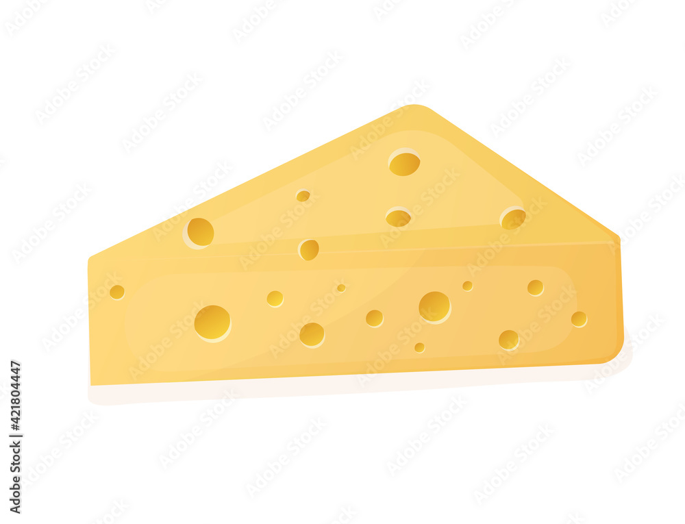 Piece of cheese. Slice block of Swiss cheese. Piece of cheese. Slice block of Swiss cheese.