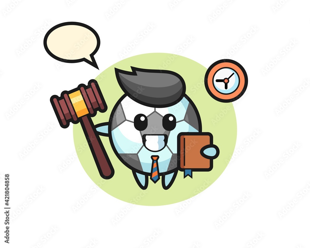 Mascot cartoon of football as a judge Mascot cartoon of football as a judge