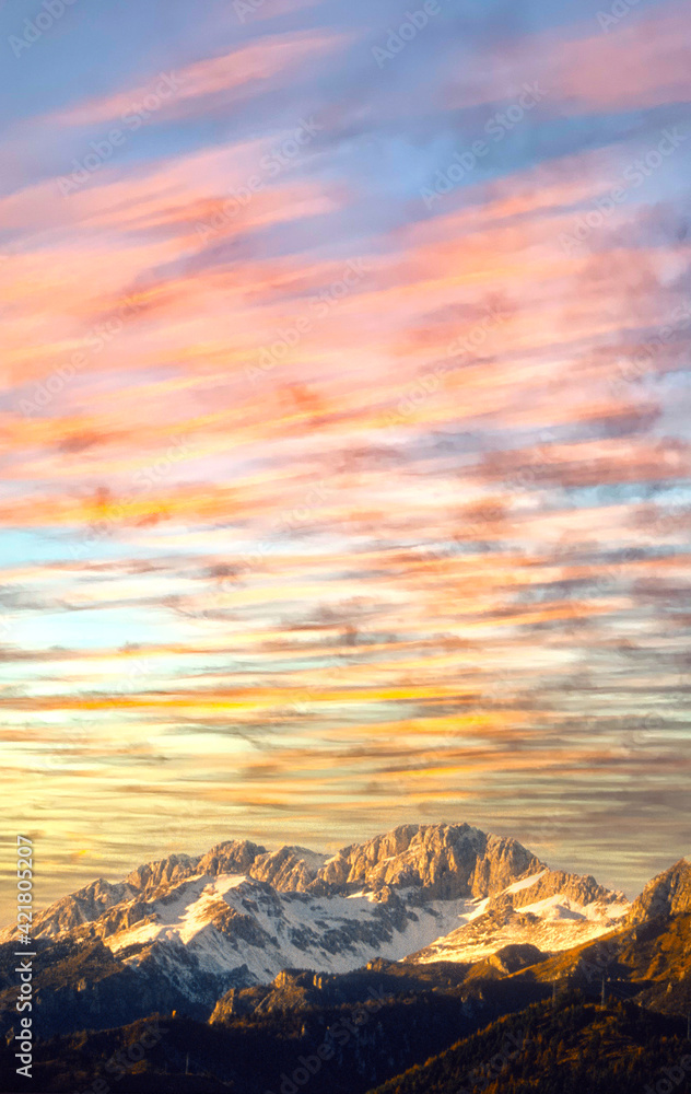 sunset in the mountains Presolana sunset in the mountains Presolana