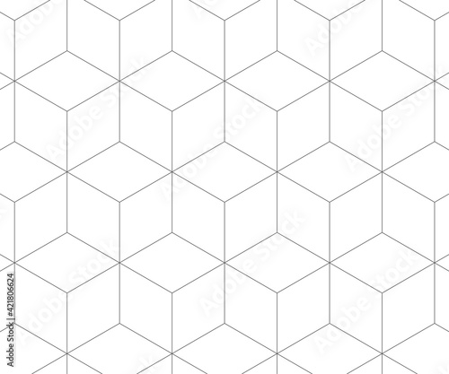 Geometric vector background. Seamless pattern cubes shapes. Abstract decoration.  illustration - Vector