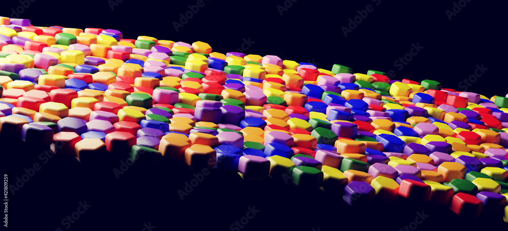Obraz premium Honeycomb pattern in rainbow colors background