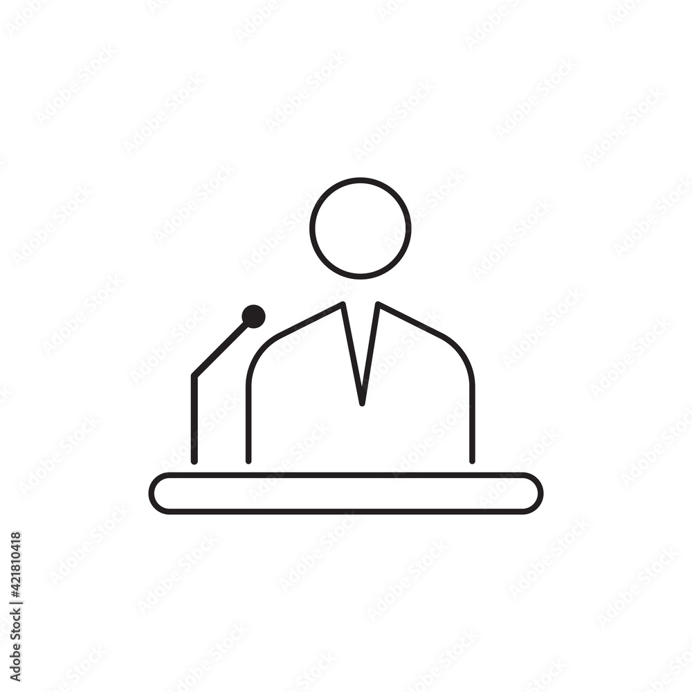 Public speaking line outline icon image Public speaking line outline icon image