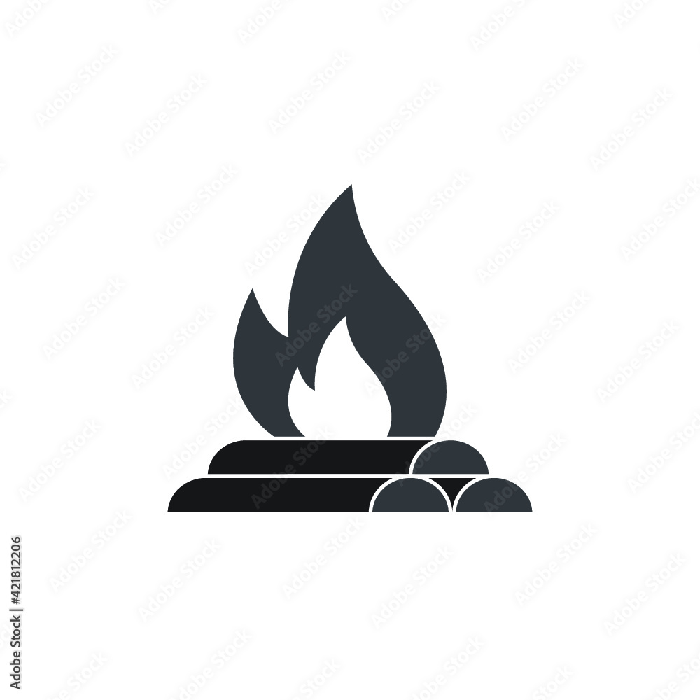 Burning bonfire with wood image Burning bonfire with wood image