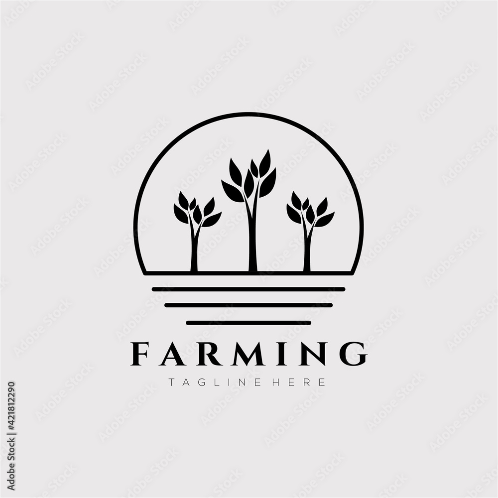 Obraz premium three tree farming logo vector illustration design