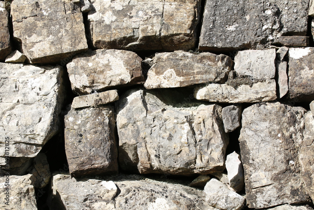 texture di muro di sassi grigi e irregolari Stock Photo | Adobe Stock