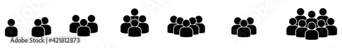 People icon set, team person, crowd, population isolated on white background, Vector illustration