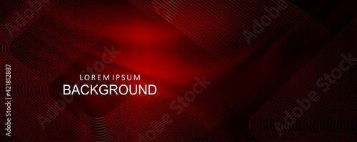 Composition of a red shade with a gradient, light dull lines, abstract frame