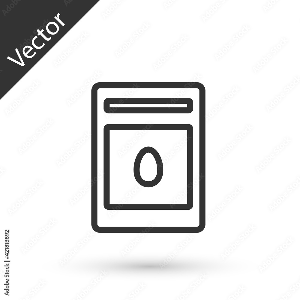 Grey line Pack full of seeds of a specific plant icon isolated on white background. Vector Grey line Pack full of seeds of a specific plant icon isolated on white background. Vector