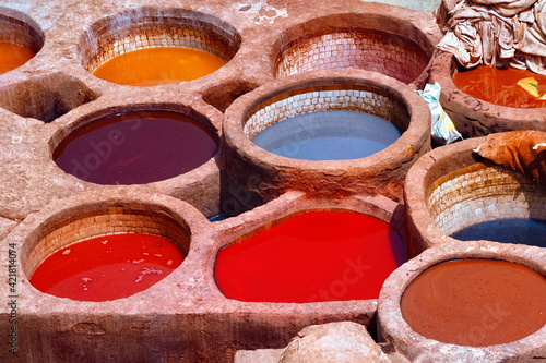 Schilderij op canvas Old tannery in Fez, Morocco