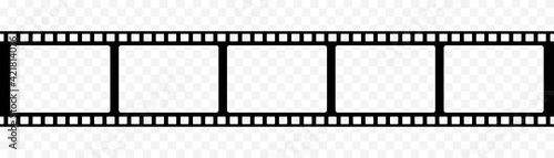 film strip icon isolated on transparent background. tape photo film strip frame, Video Film strip roll, Vector illustration © Graficriver