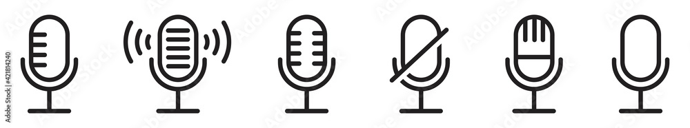 Microphone icon set, retro Microphone isolated on white background, Vector illustrarion Microphone icon set, retro Microphone isolated on white background, Vector illustrarion