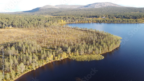 Summer lake in Äkäslompolo, Finnish Lapland 