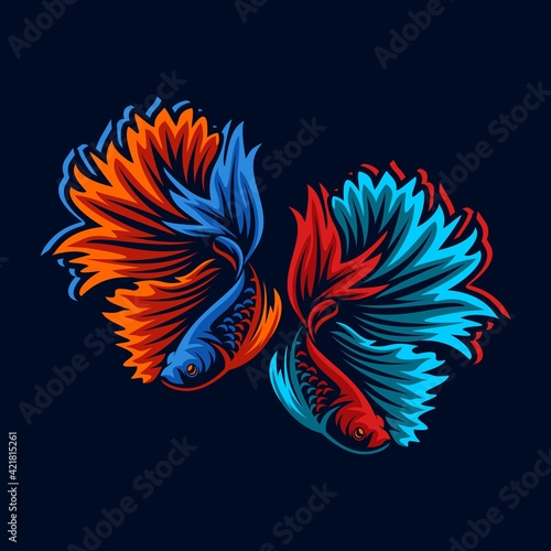 betta fish logo vector
