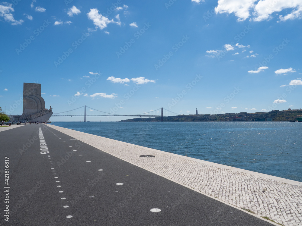 details of the monument of the discoveries in Portugal