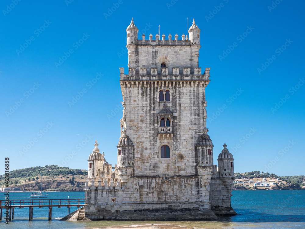 details of the tower of Belen in Portugal details of the tower of Belen in Portugal