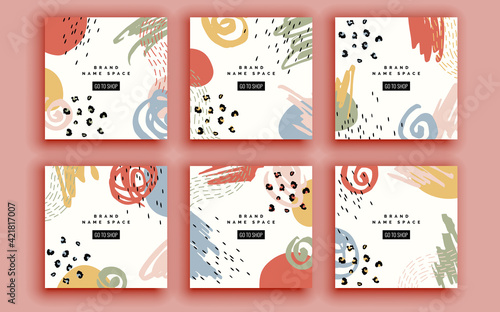 Set of sale banner template design. Vector illustration.